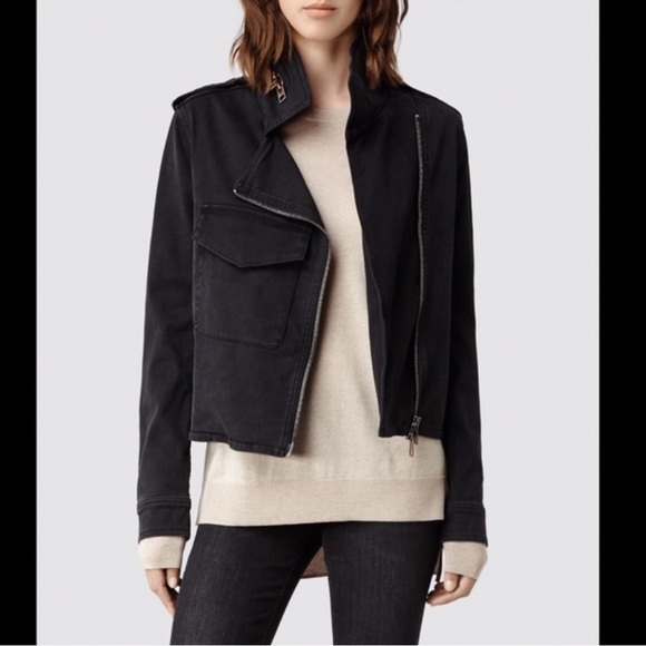 All Saints Jackets & Coats All Saints Hendon Faded Black Denim